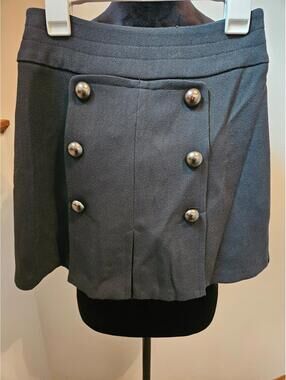 Cope Pleated Button Panel Skirt - Size 0 - Black